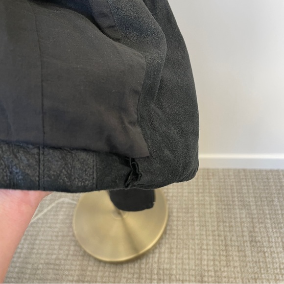 Vince Moto Leather Jacket with Ribbed Panels - Picture 12 of 16